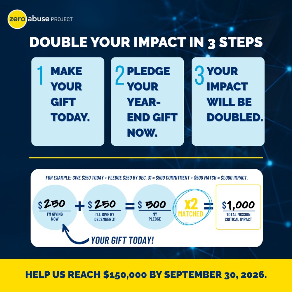 The give-now-plus-pledge match, explained in three steps inside the email.